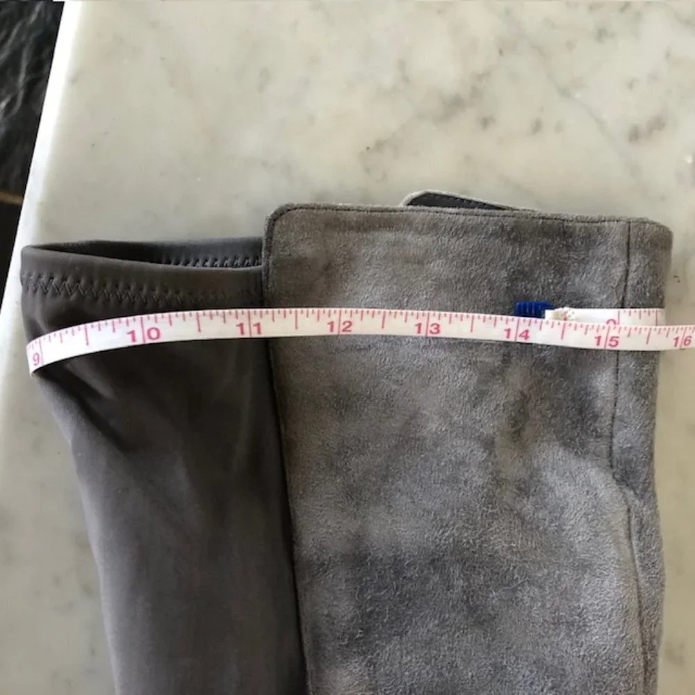 TORY BURCH Caitlin Over Knee Gray Elastic Stretch Suede Boot 6M